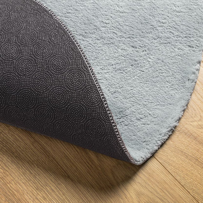 Vidaxl Alfombra De Pelo Corto Suave Lavable Huarte Azul Ø 80 Cm_4