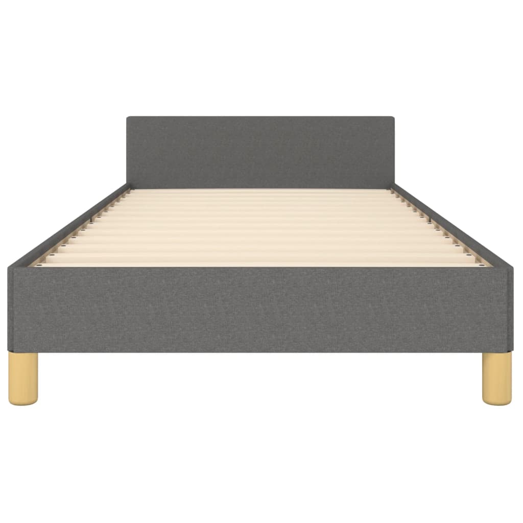 Estructura De Cama Con Cabecero De Tela Gris Oscuro 80x200 Cm / Vetonek_2