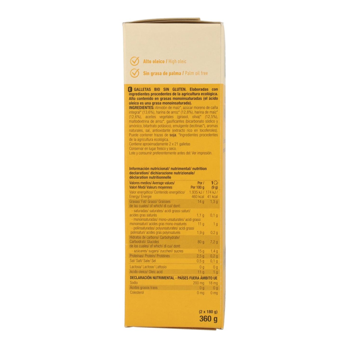 Bolachas Bio Sem Glúten 2P Santiveri 360 g