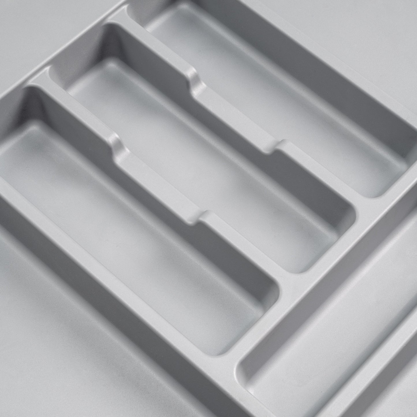 Porta-talheres Emuca Optima para gaveta de cozinha, módulo 900 mm, Plástico, Cinza