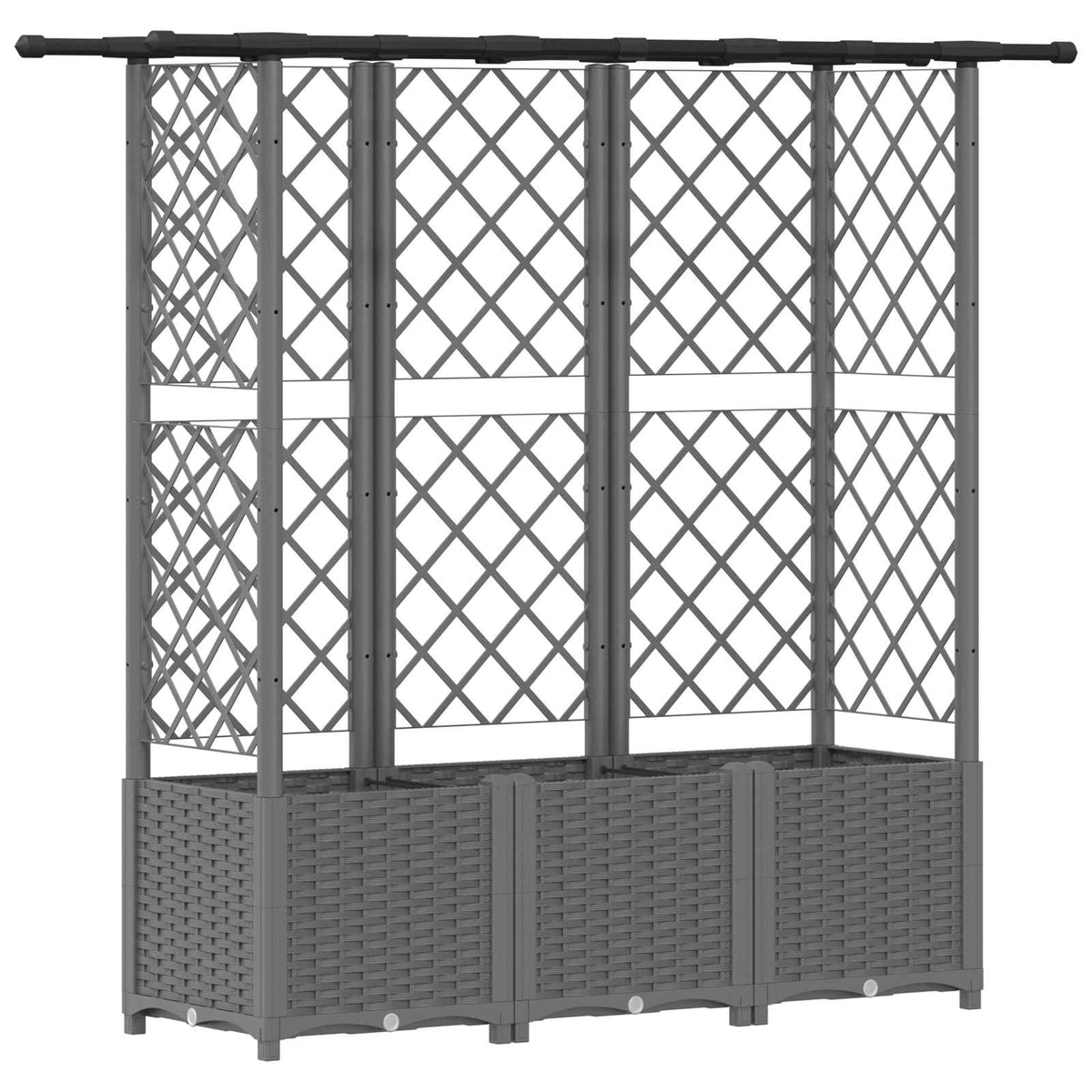 Cama Elevada Con Trellis Y Techo Gris Claro 163,5 X 40 X 136 Cm_0
