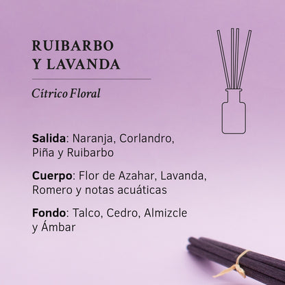 Ambientador Mikado Ruibarbo y Lavanda 1991 100 ml | Difusor de Varillas | Fragancia Fresca y Relajante | Hogar_3