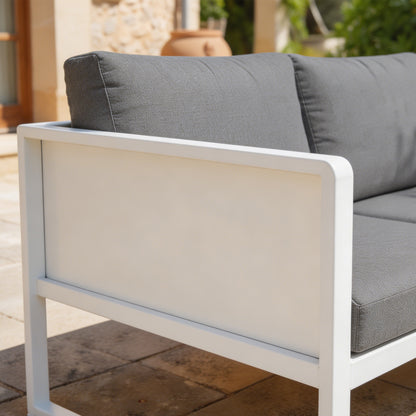 Muebles De Jardín Outsunny Metal, Texteline Gris Claro Y Blanco 120x59.5x62.5 Cm_5