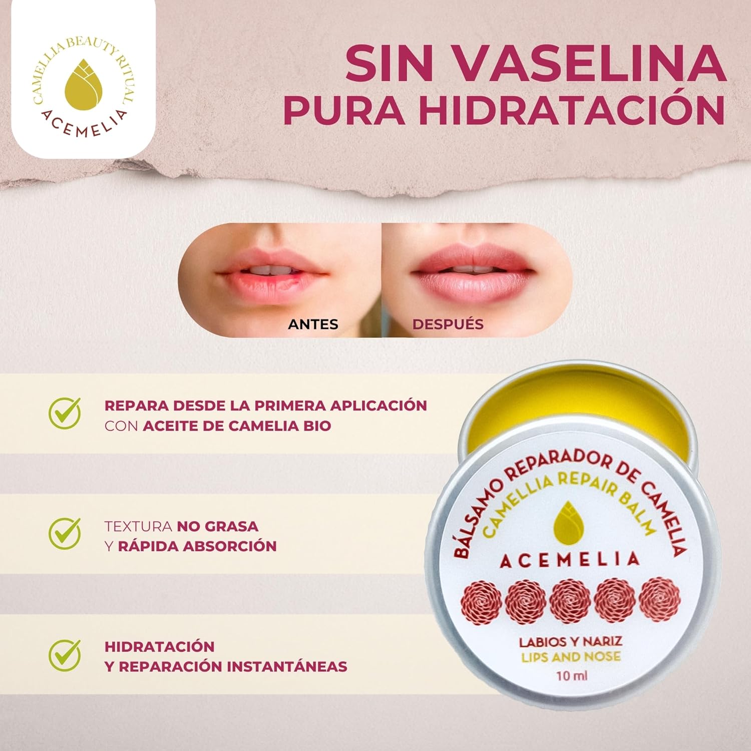 Labial Reparador para labios y nariz en lata con Aceite de Camelia_1