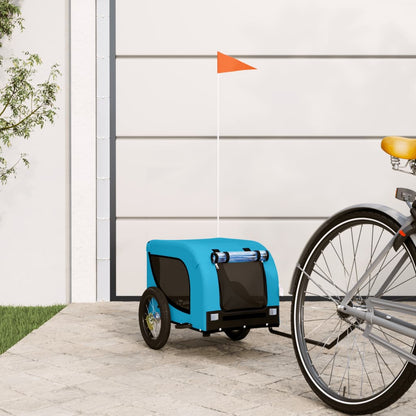 Remolque De Bicicleta Mascotas Hierro Tela Oxford Azul Negro_1