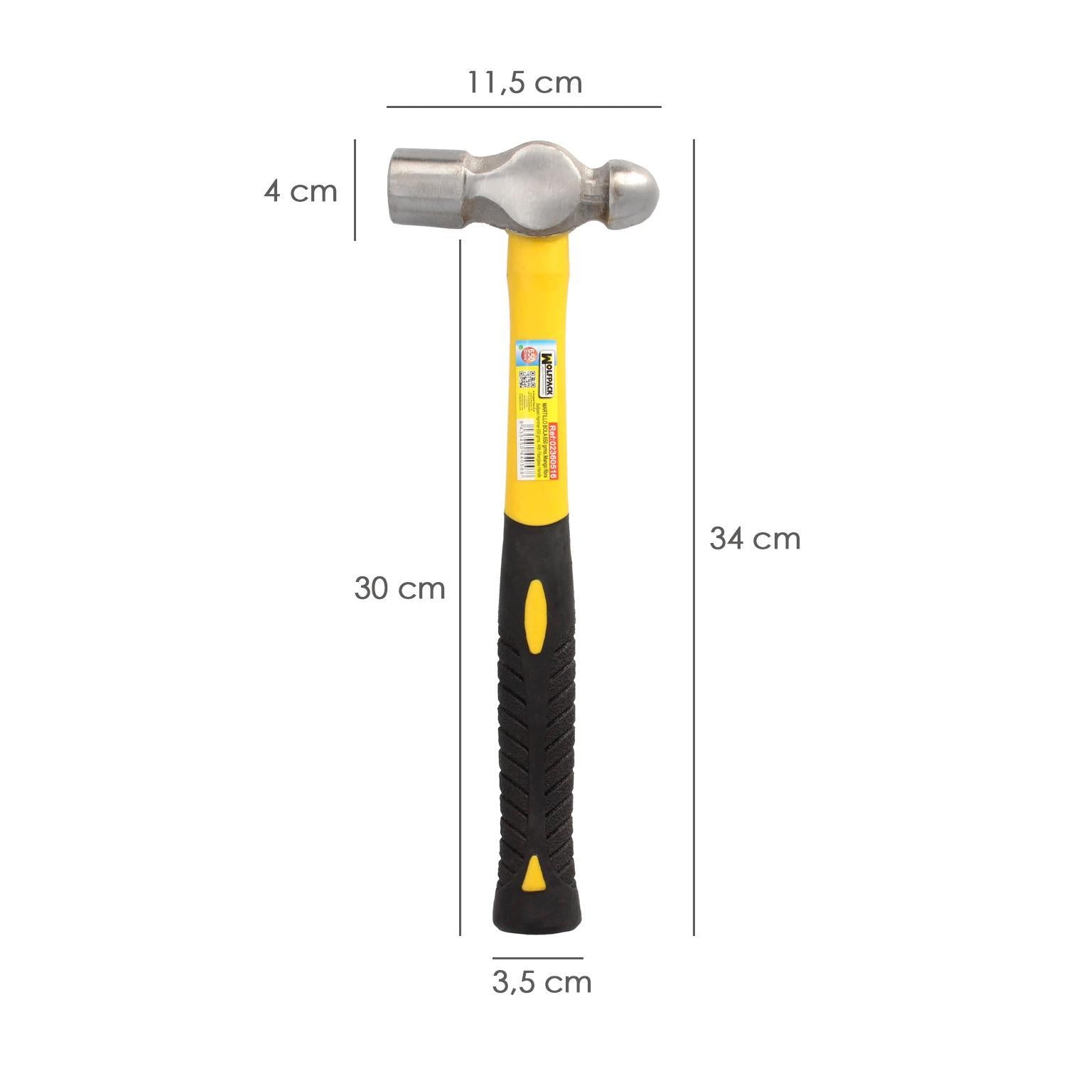 Martillo Bola 650 Gramos Mango Fibra Vidrio_1