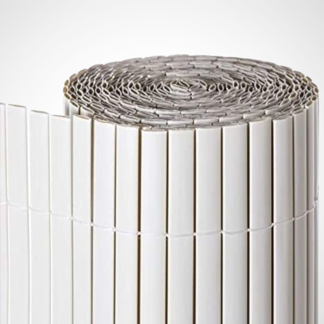 Cañizo Pvc Doble Cara| 1,5x3 M| Color Blanco| Lamas 11 Mm| Composición 100% Pvc| Bridas Sujeción Incluidas_0