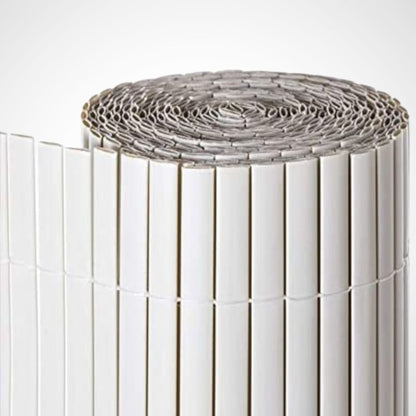 Cañizo Pvc Doble Cara| 1,5x3 M| Color Blanco| Lamas 11 Mm| Composición 100% Pvc| Bridas Sujeción Incluidas_0
