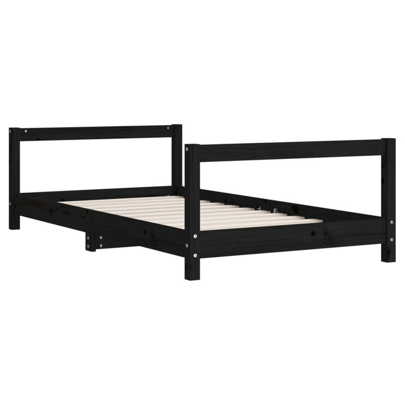 Vidaxl Estructura De Cama Para Niños Madera De Pino Negro 80x160 Cm_5