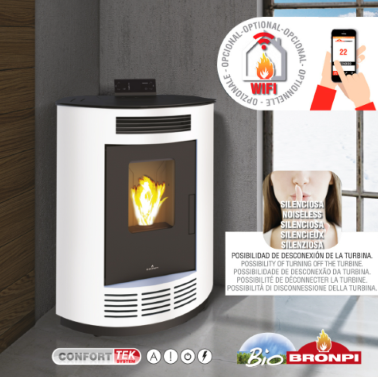 Bricosol Estufa De Pellet Bronpi Modelo Nina 9 Kw Rincon_3