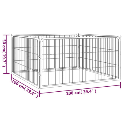 Corral Para Perros 4 Paneles Acero Con Recubrimiento En Polvo_5