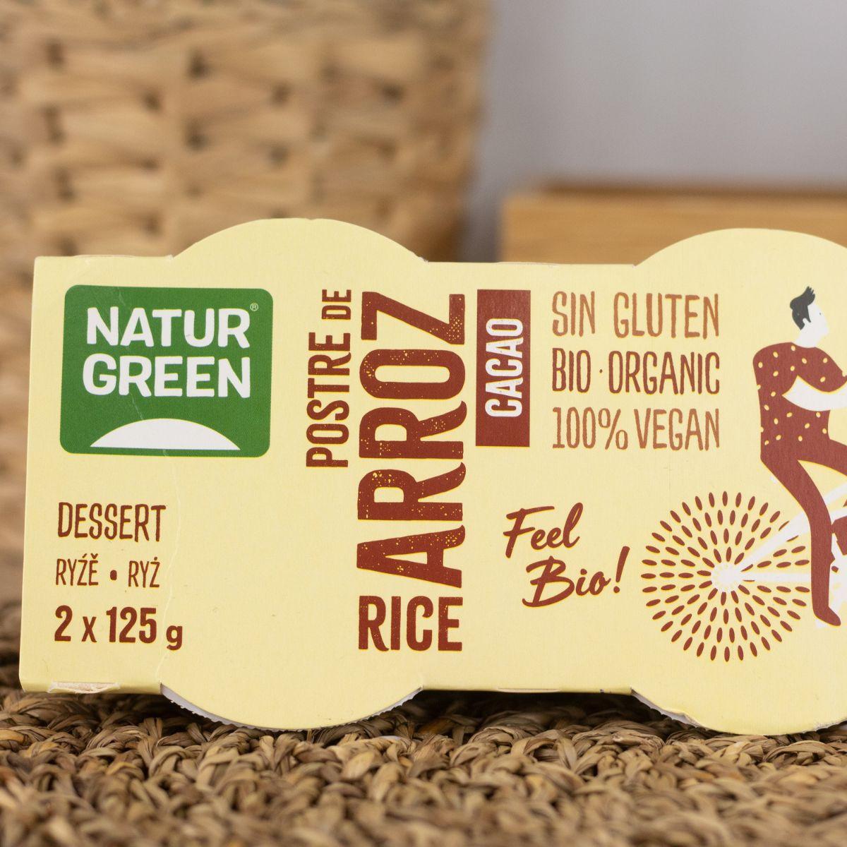 Sobremesa NaturGreen Arroz Cacau, 2 X 125 g