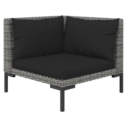 Vidaxl Muebles Jardín 3 Pzas Ratán Sintético Semicircular Gris Oscuro_4