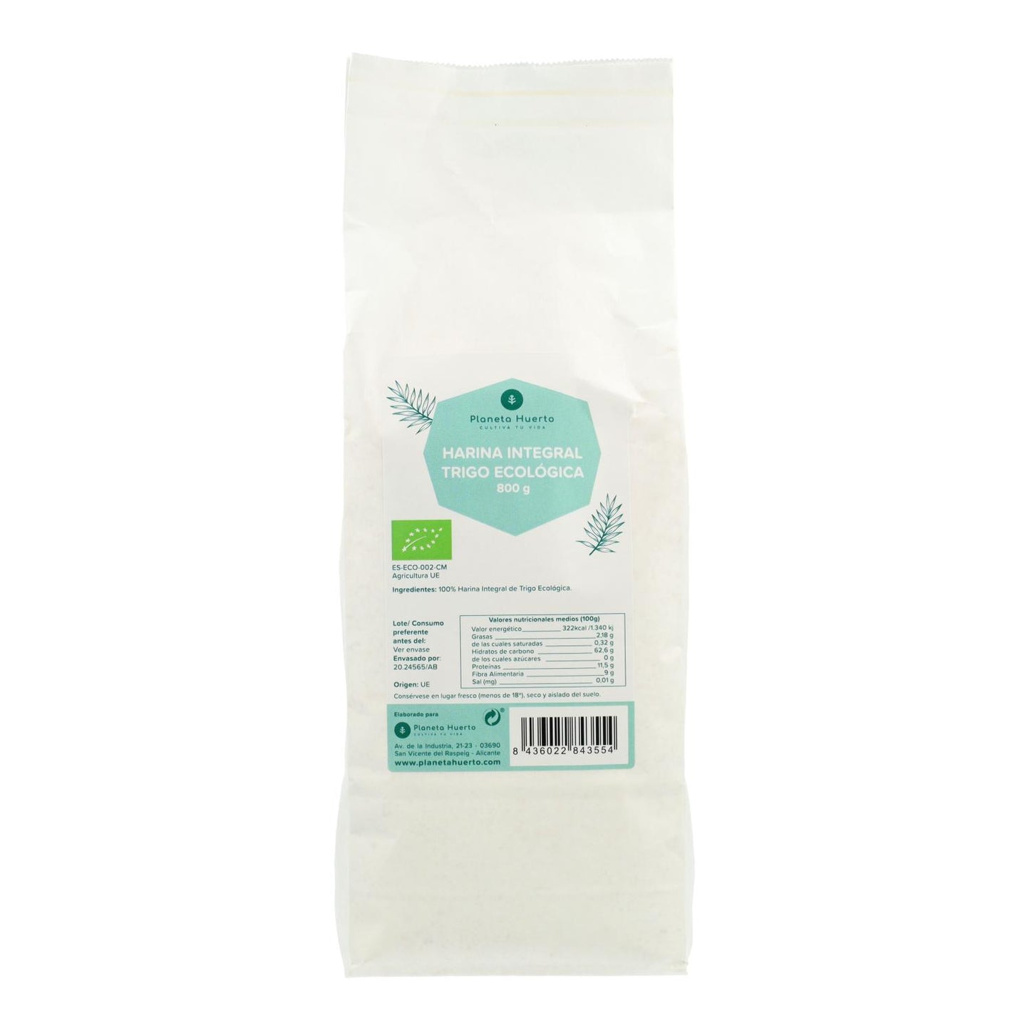 Farinha de Trigo Integral Eco Planeta Huerto 800 g