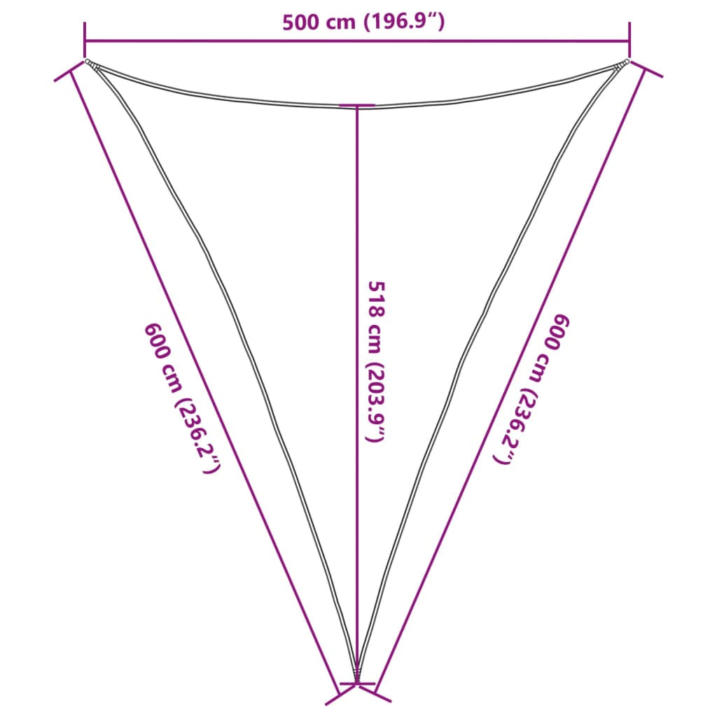 Vidaxl Toldo De Vela Hdpe Crema 160 G/m² 5x6x6 M_2