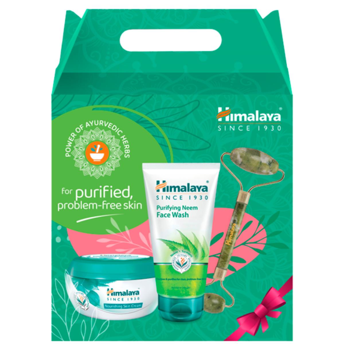 Pacote de produto de limpeza facial de nim 150 ml + creme hidratante nutritivo multiusos 150 ml + rolo de jade dos Himalaias