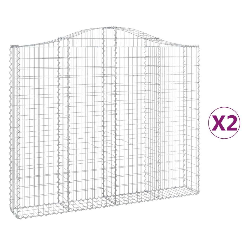 Cestas Gaviones 2 Uds Forma De Arco Hierro 200x30x160/180 Cm_0