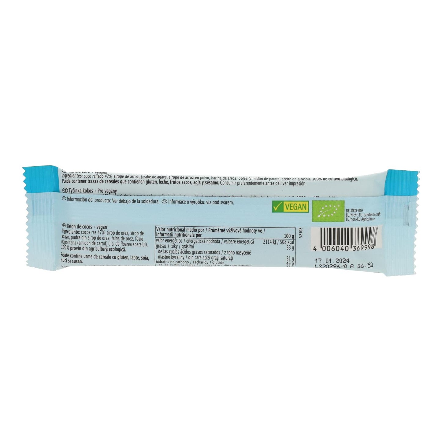 Barra de Coco Biológico Rapunzel 40 g