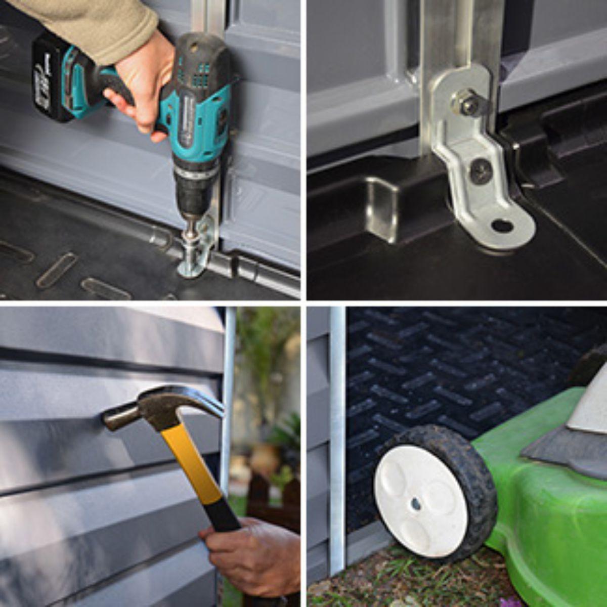 Telheiro de jardim Skylight Deco em cinzento da Palram 185x379 cm