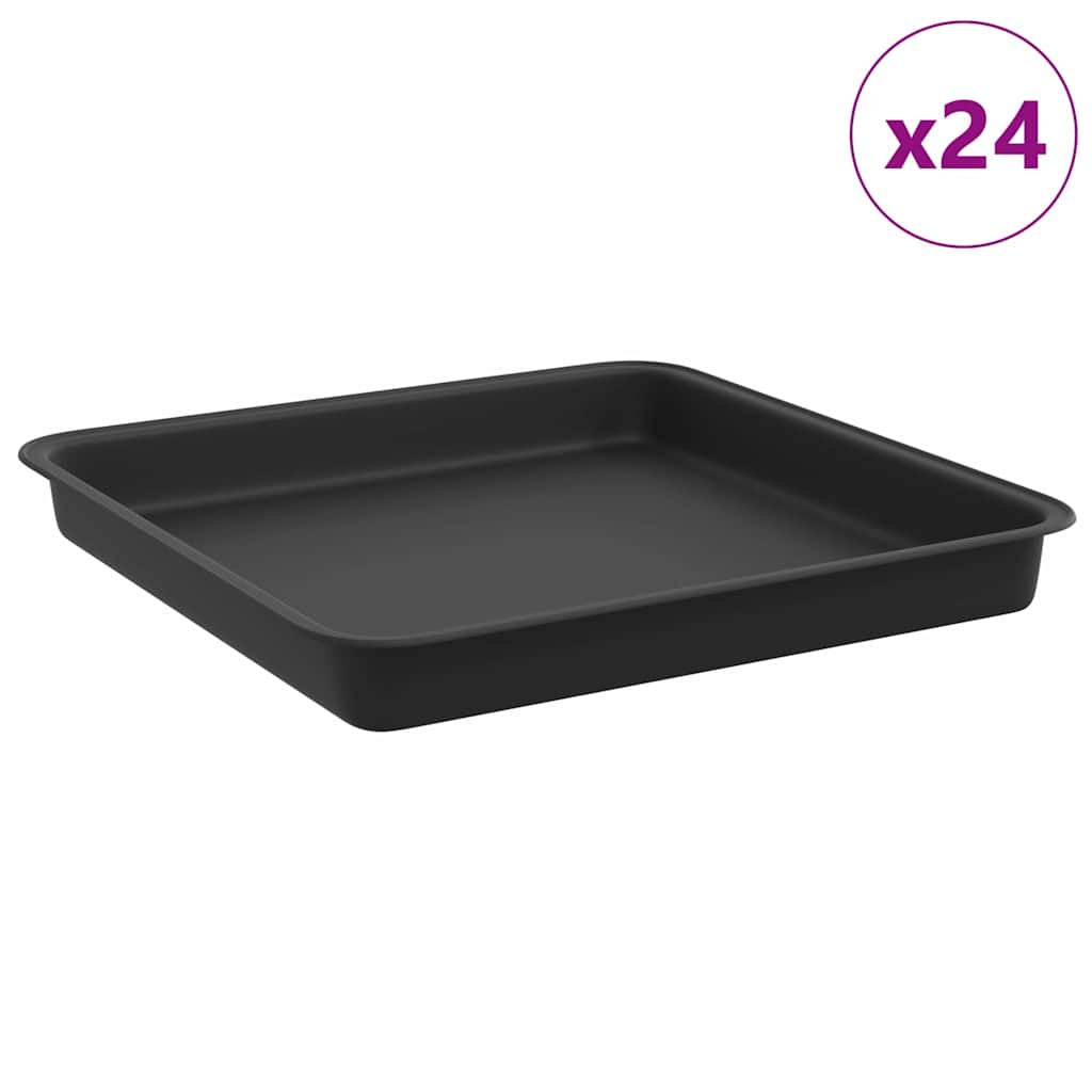 Bandeja Cuadrada Para Flores 24 Uds. Negro 18 X 18 X 2 Cm_0
