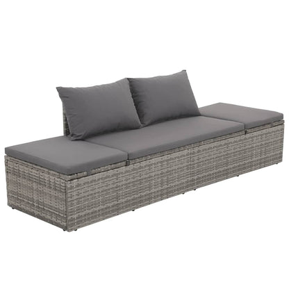 Vidaxl Cama De Jardín 195x60 Cm Ratán Sintético Gris_0