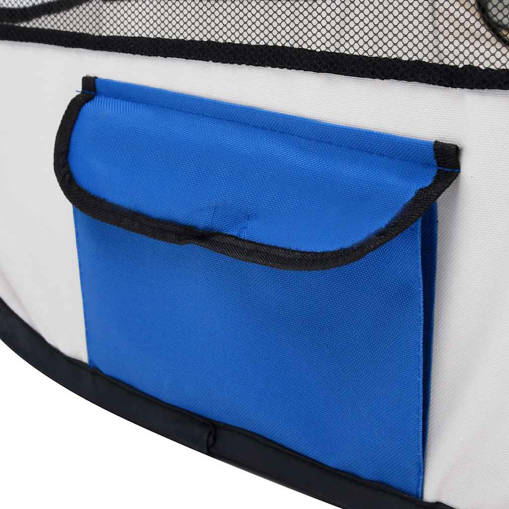 Parque De Perros Plegable Y Bolsa Transporte Azul 145x145x61cm_5