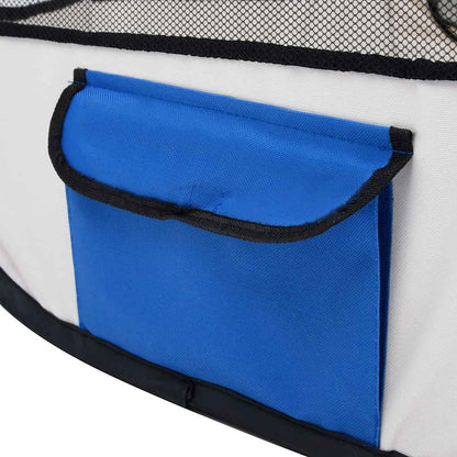 Parque De Perros Plegable Y Bolsa Transporte Azul 145x145x61cm_5