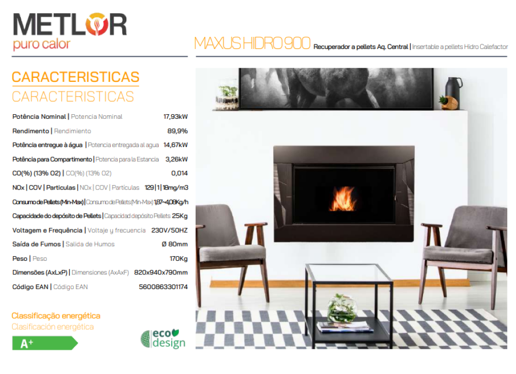 Insertables Calefactores A Leña Metlor Modelo Maxus Hidro 900_2