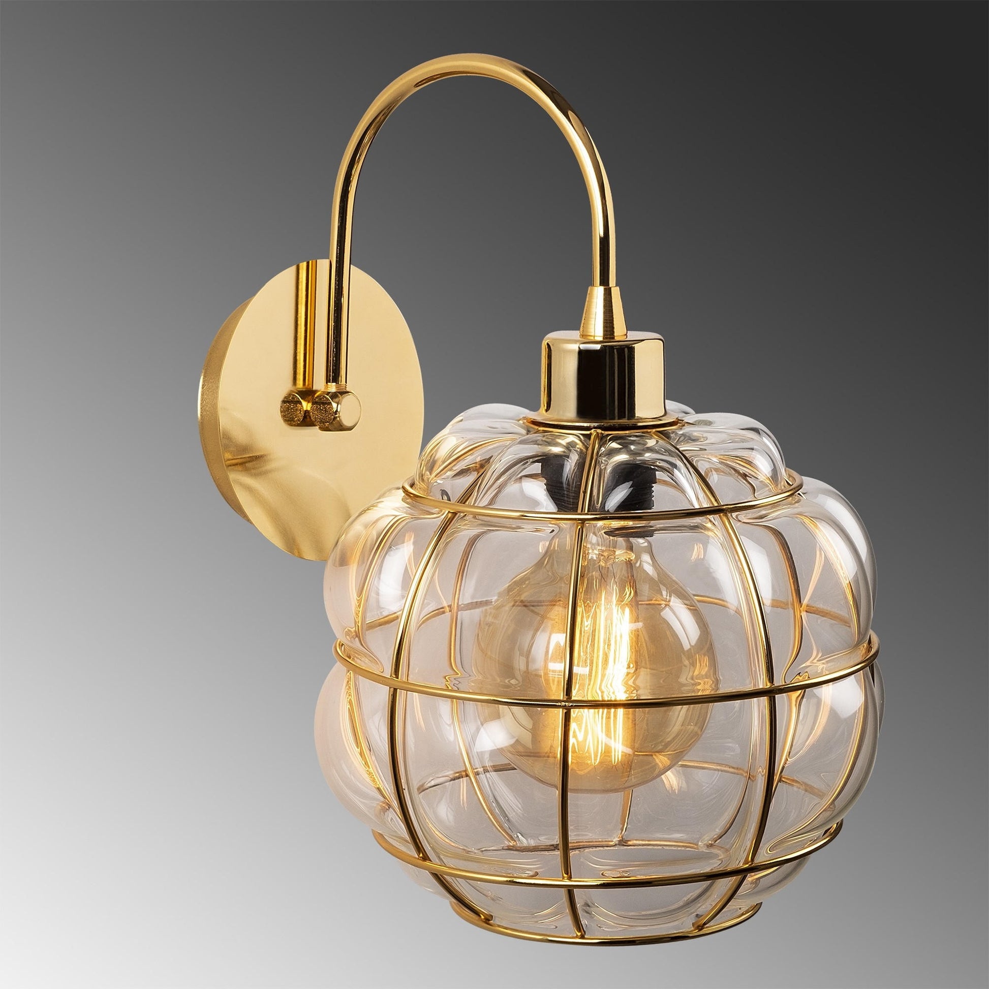 Aplique De Pared, Metal , Oro, 23x27x30, Casquillo E 27 Max 40 W_3