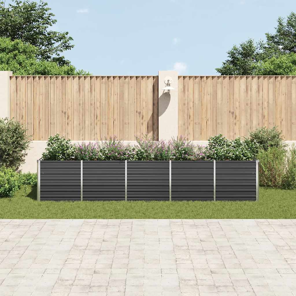 Arriate De Jardín De Acero Galvanizado Antracita 400x80x77 Cm_2