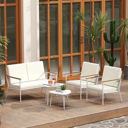 Outsunny Conjunto De Jardín Exterior De 4 Piezas Beige_1