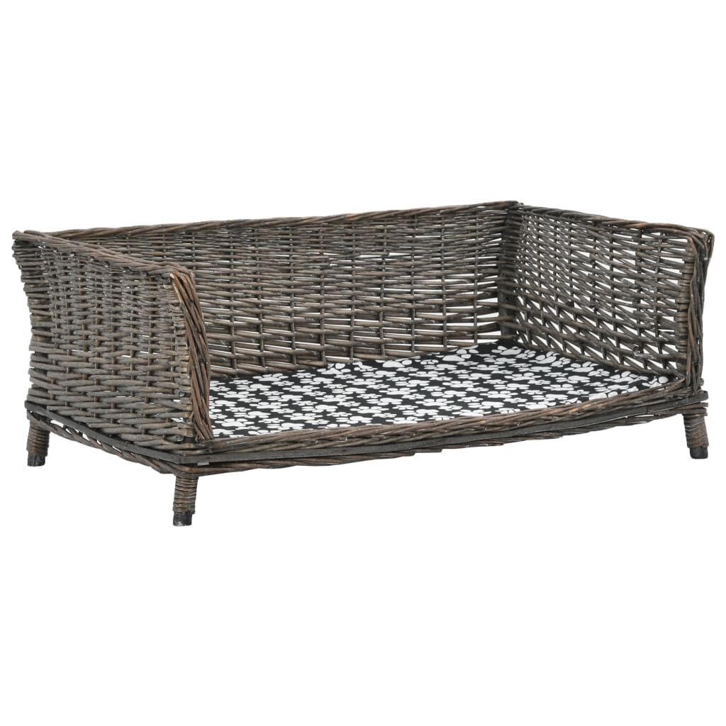 Vidaxl Cesta Para Perros Con Cojín Sauce Natural Gris 90x54x35 Cm_0