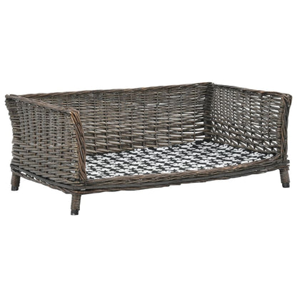Vidaxl Cesta Para Perros Con Cojín Sauce Natural Gris 90x54x35 Cm_0