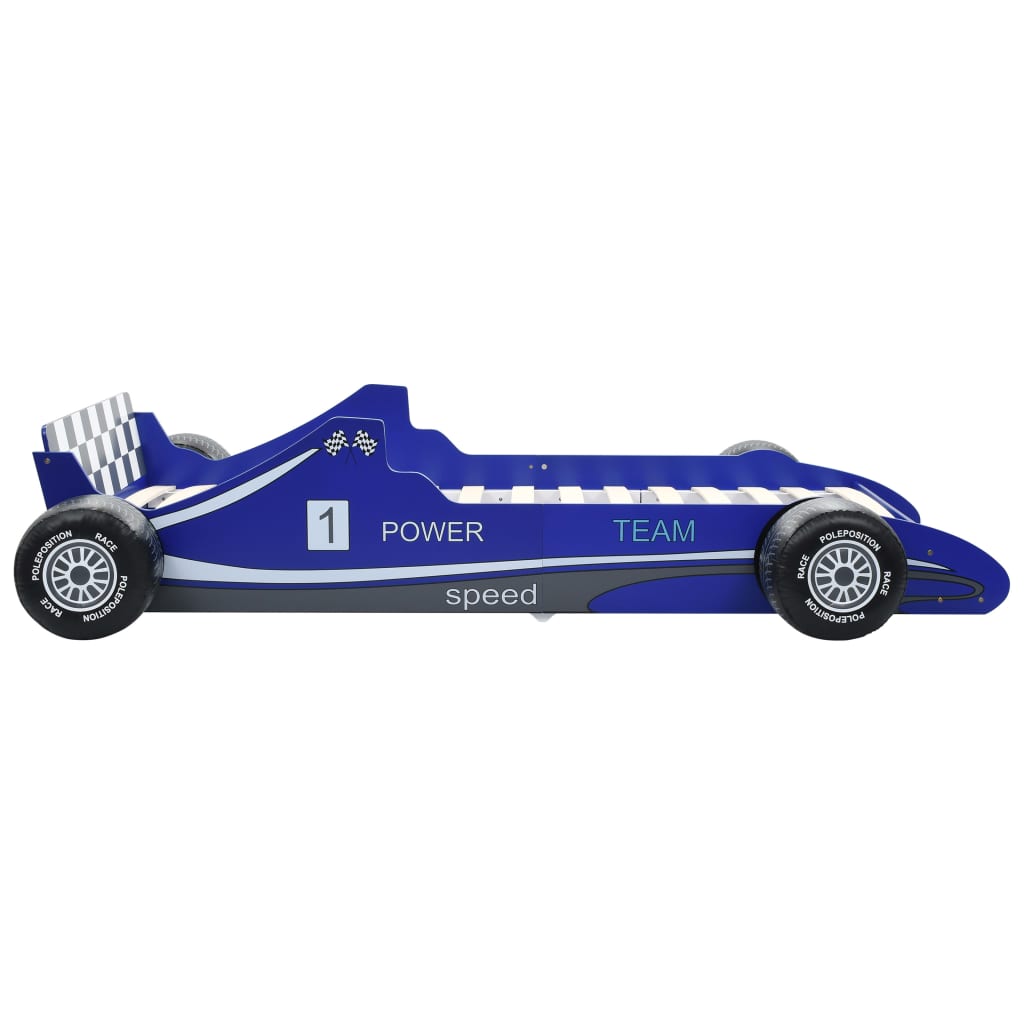 Cama Con Forma De Coche De Carreras Para Niños 90x200 Cm Azul / Vetonek_2