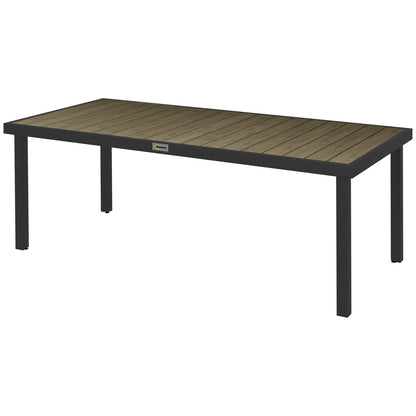 Outsunny Mesa De Comedor Exterior De Aluminio 190x90x74 Cm Natural Y Negro_0