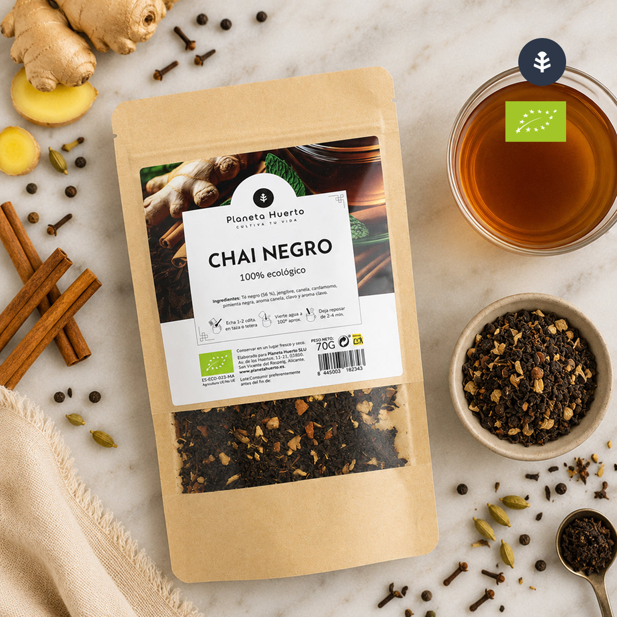 Planeta Huerto ECO Chai Chá Chá Preto 70g