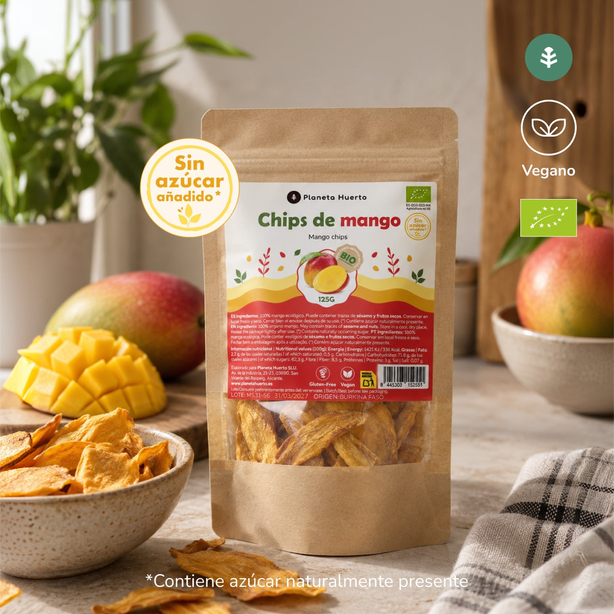 Chips de Manga Seca ECO Planeta Huerto 125 g