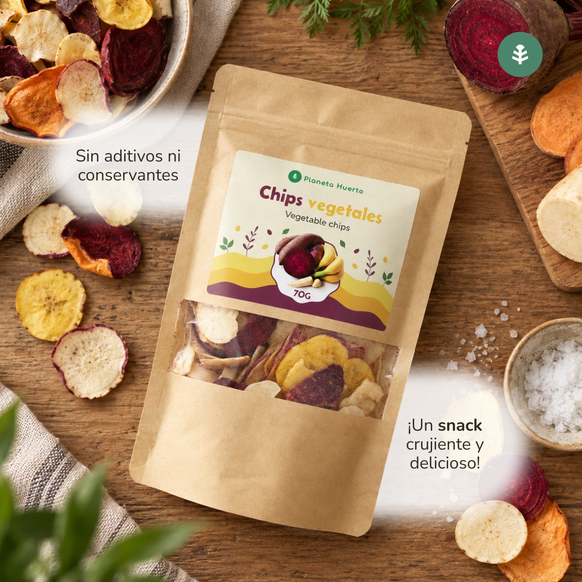 Planeta Huerto Chips de Legumes 70 g