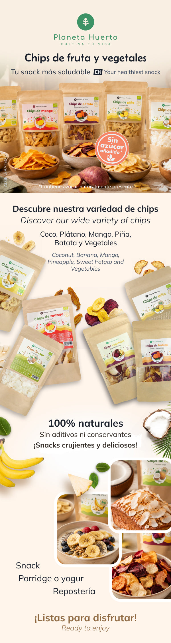 Planeta Huerto Chips de Legumes 70 g