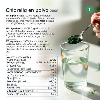 Pó de algas Chlorella ECO Planeta Huerto 200 g