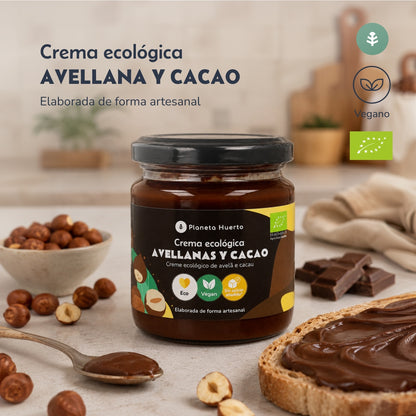 Embalagem de 2 Creme de avelã e cacau sem adição de açúcares ECO Planeta Huerto 230 g