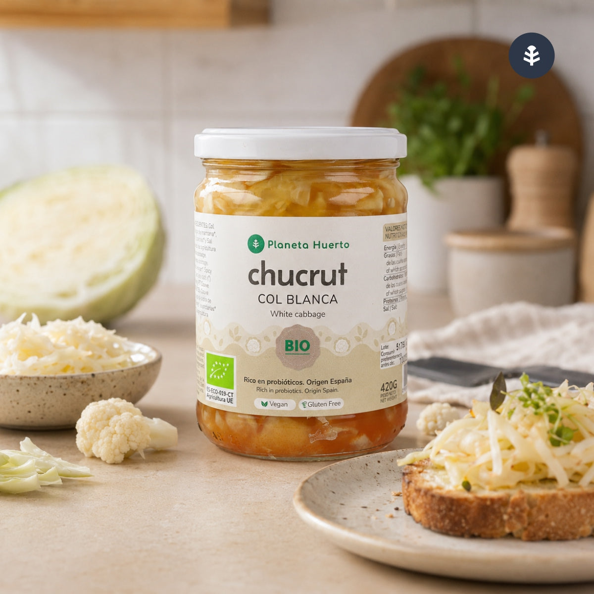 Chucrute de couve branca ECO Planeta Huerto 420 g