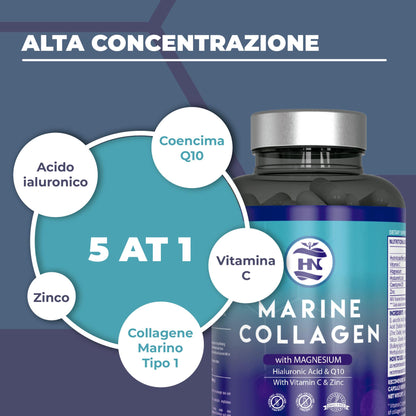 Colageno Marino - 120 Capsulas con Acido Hialuronico y Vitamina C, para Articulaciones, Huesos, Piel, Cabello_2