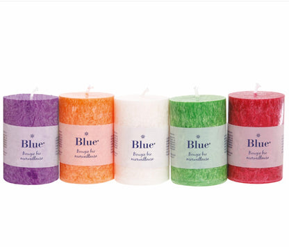 Velas estearina grande colores variados 75 x 120 mm 483 g Blue 6 uds