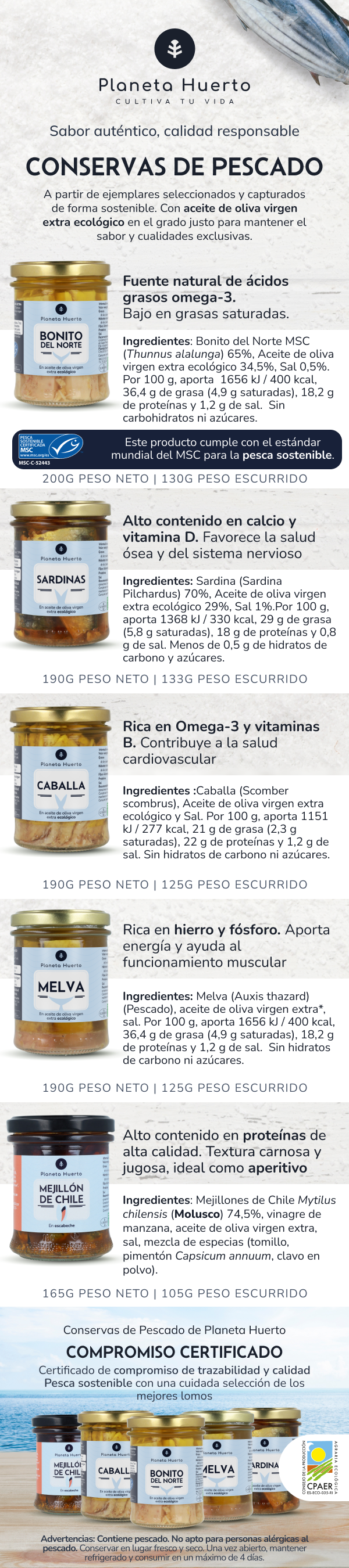 Melva em azeite virgem extra ECO Planeta Huerto 190 g