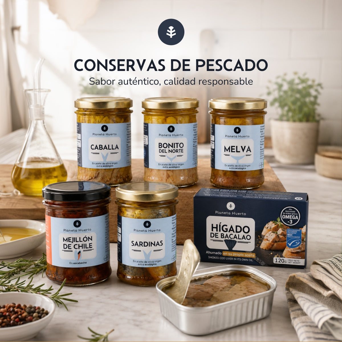 Pack 12x Mackerel in Organic Olive Oil Planeta Huerto 190 g