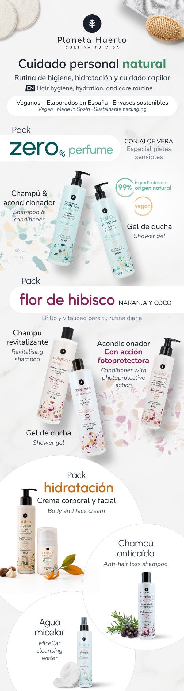Condicionador Restaurador de Brilho com Flor de Hibisco e Coco Planeta Huerto 200 ml
