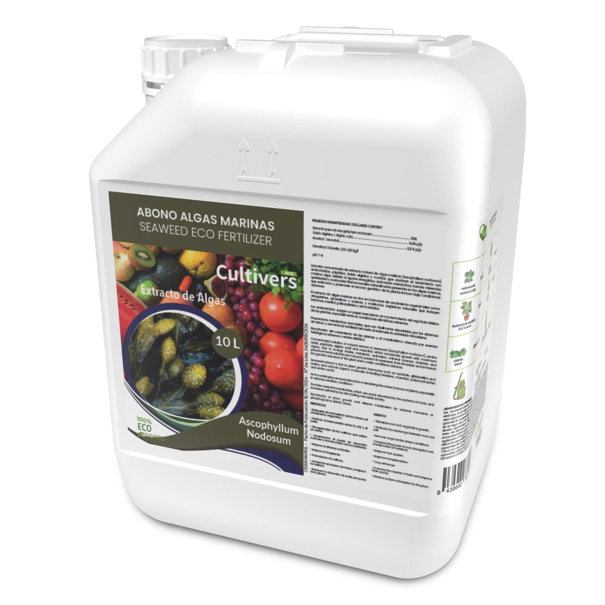 Cultivers Fertilizante Algas Marinas Líquido 10 L. Abono Orgánico Para Plantas Extracto De Ascophyllum Nodosum…_0