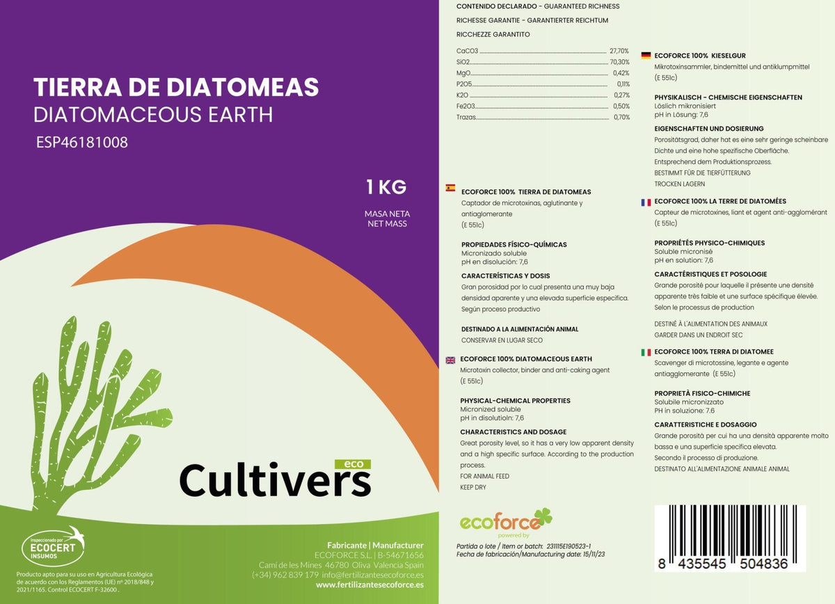 Cultivers Tierra De Diatomeas Molida 5 kg Ecológica Natural Certificada Ecocert De Algas Fosilizadas Sedimentadas…_2