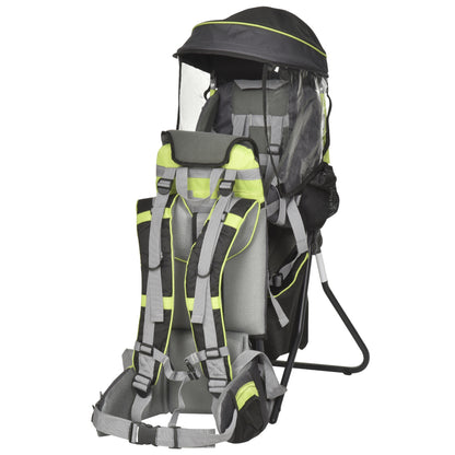 Homcom Mochila Portabebés Plegable Con Techo Impermeable Para 6-36 Meses Verde_0